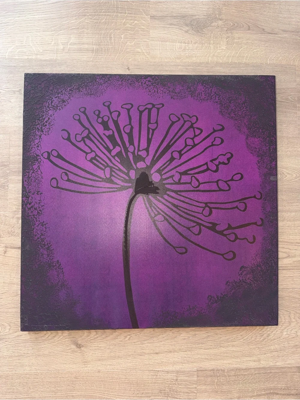 Pier 1 Purple and Black Floral Wall Art